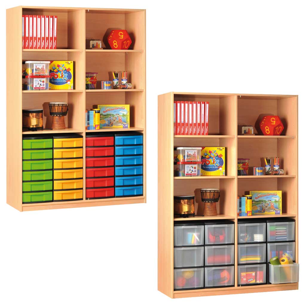 tempmodulus_regal_ohne_tueren_m-99726 Modulus® Klassenraum-Regal mit Mittelwand, 4 Böden verstellbar