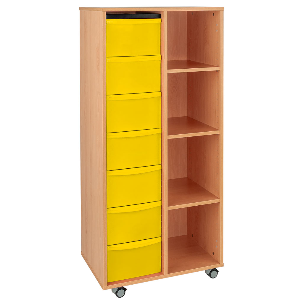 Modulus® Hohes Klassenzimmer-Regal, 2-reihig, fahrbar oder feststehend