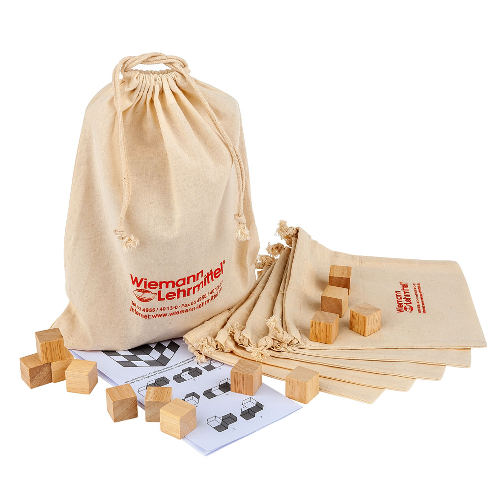 Soma-Würfel Bausatz, inkl. Anleitung und 5 Stoffsäckchen, naturfarben Soma-Würfel Bausatz, inkl. Anleitung und 5 Stoffsäckchen, naturfarben