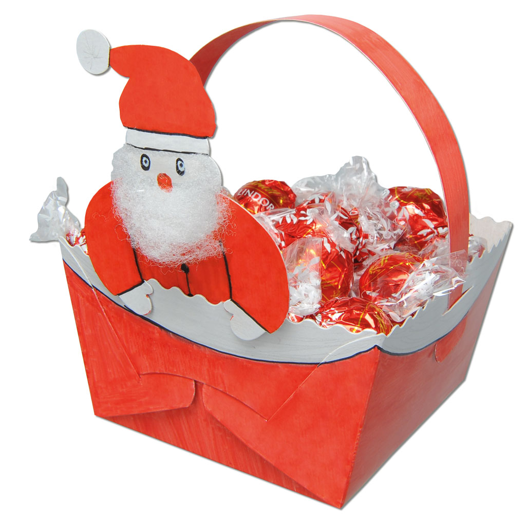 Henkelkörbchen Weihnachtsmann, blanko, 20 Stück