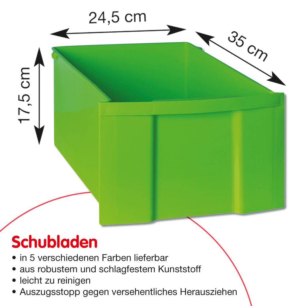 Modulus Bettzeugschrank mit Schüben - Türanschlag links