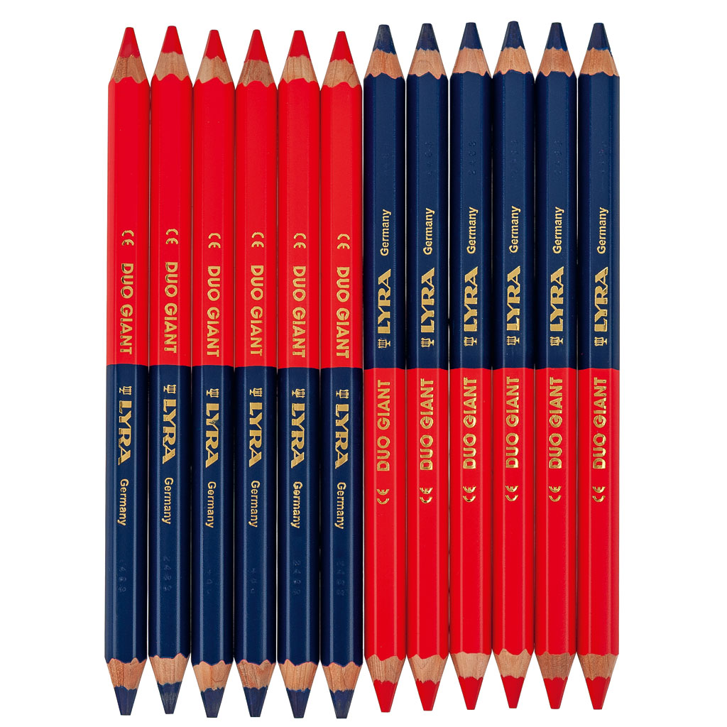12er-Set Zweifarbstifte in Rot & Blau