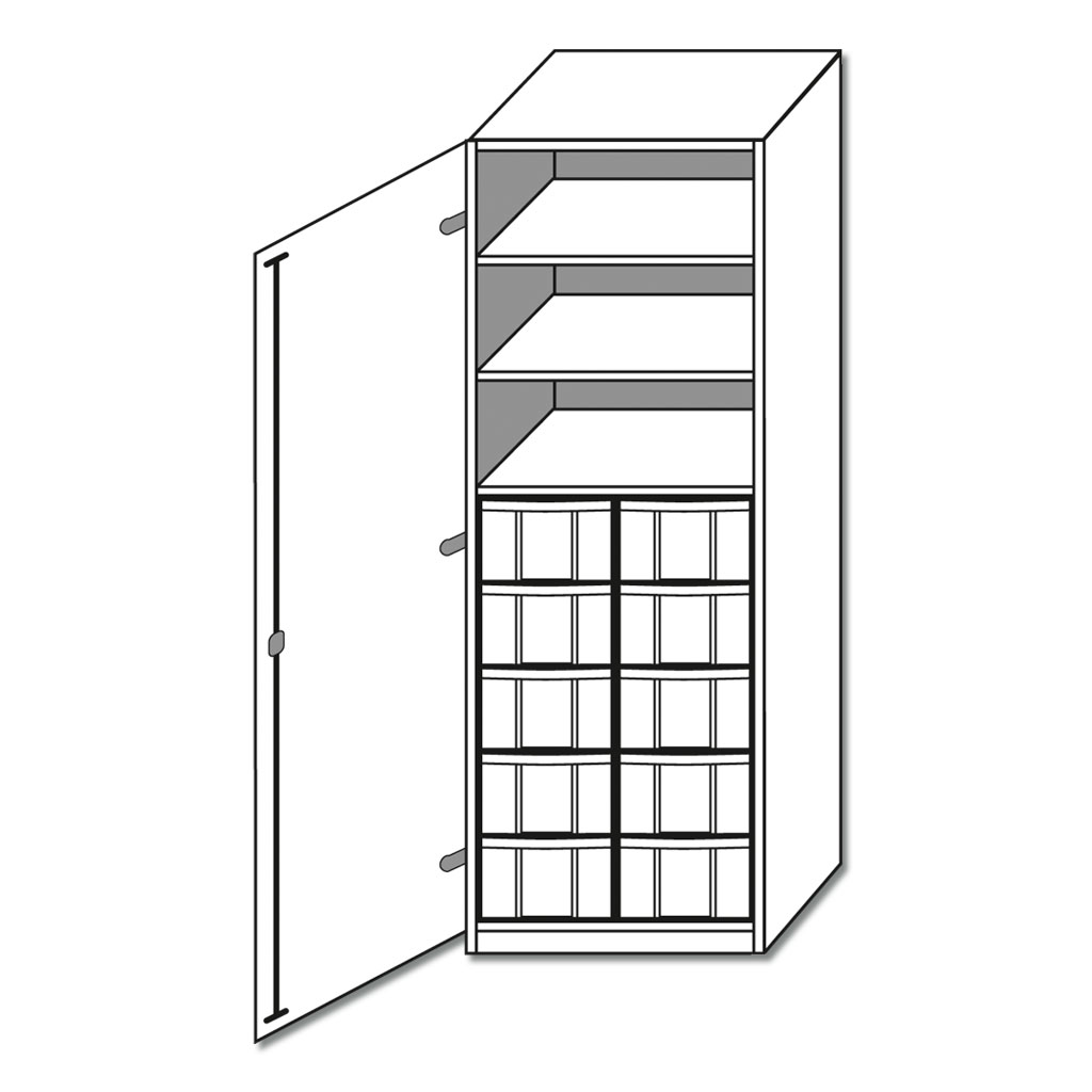 Modulus Bettzeugschrank mit Schüben - Türanschlag links