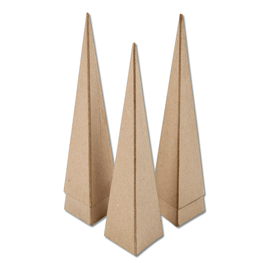 Dreikantige Pyramiden, blanko, 5 Stück