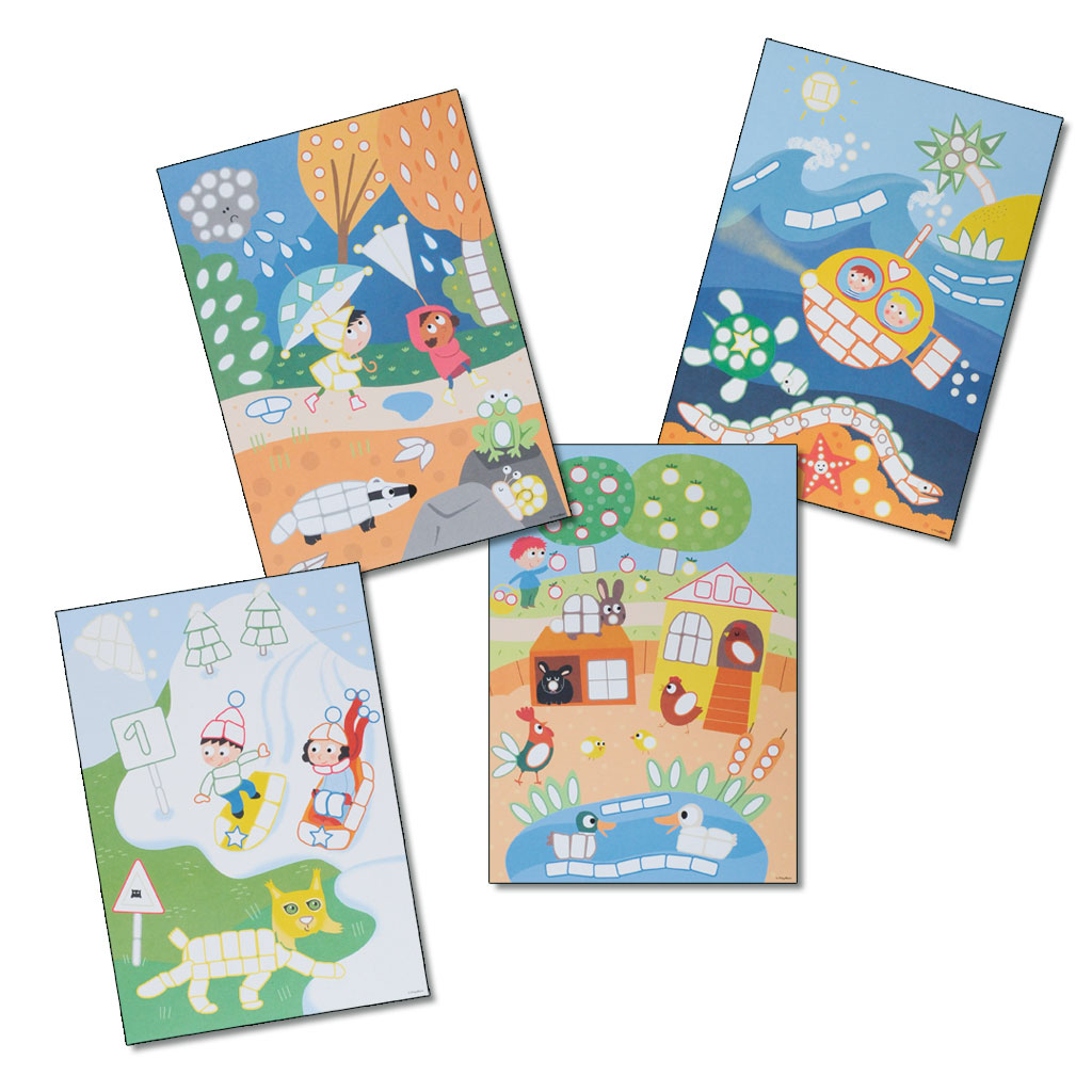 PlayMais® Wandbild, 28 Vorlagen in DIN A3