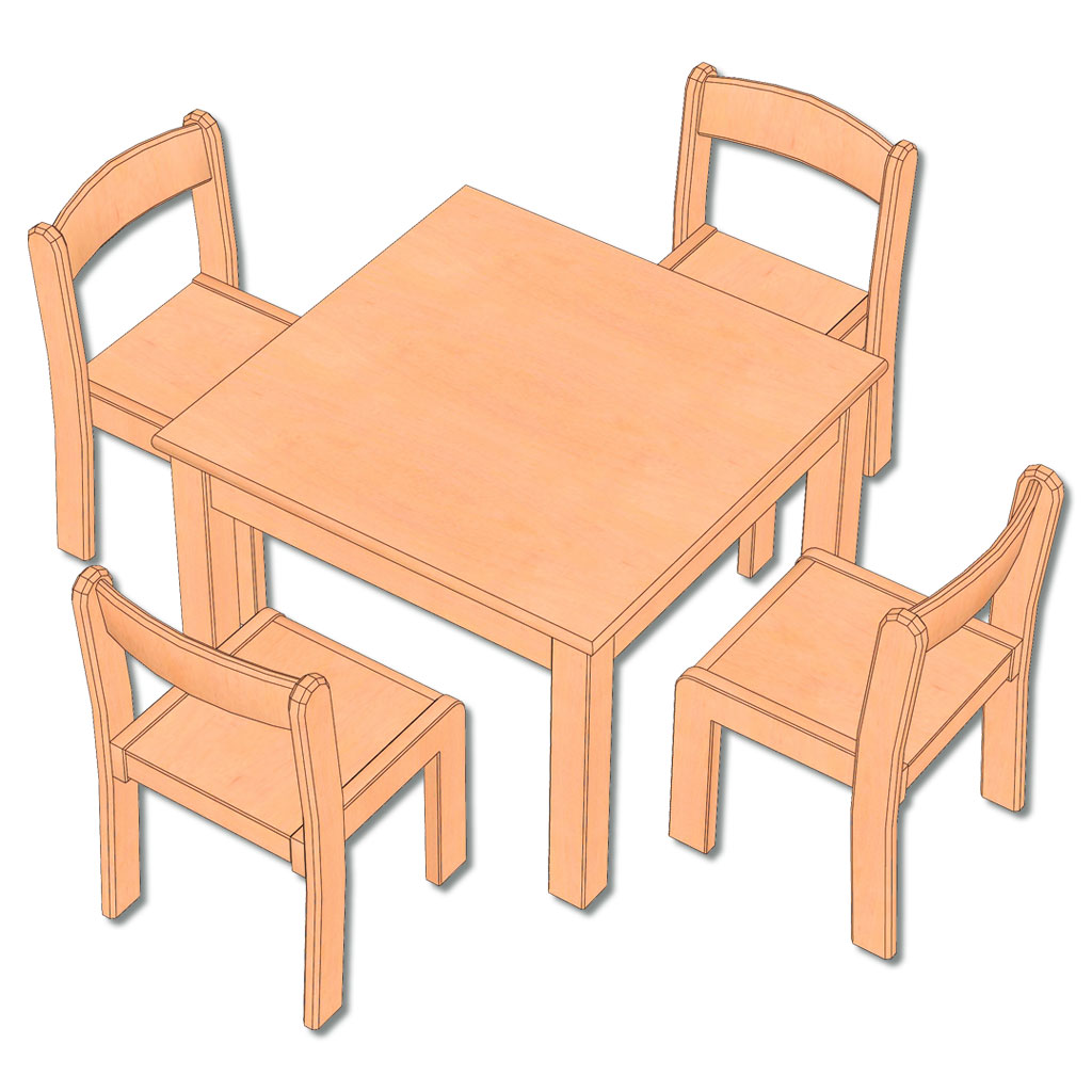 5-teiliges Möbel-Set Quadrat
