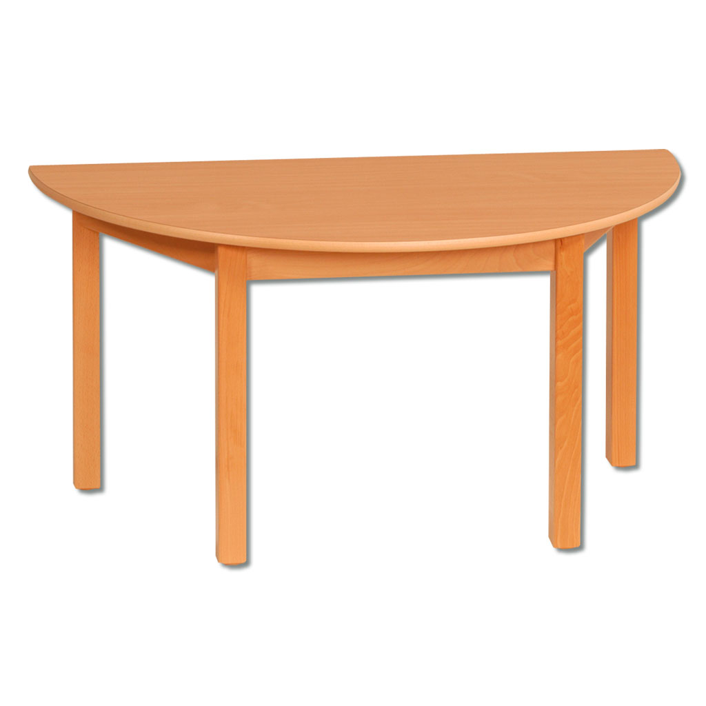 Halbrundtisch aus Massivholz