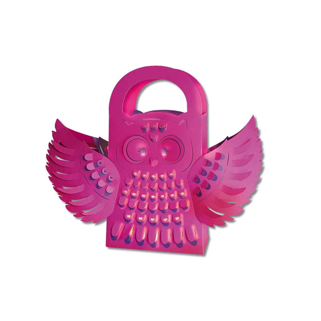 Leucht-Tasche mit 3D-Struktur, Motiv: Eule