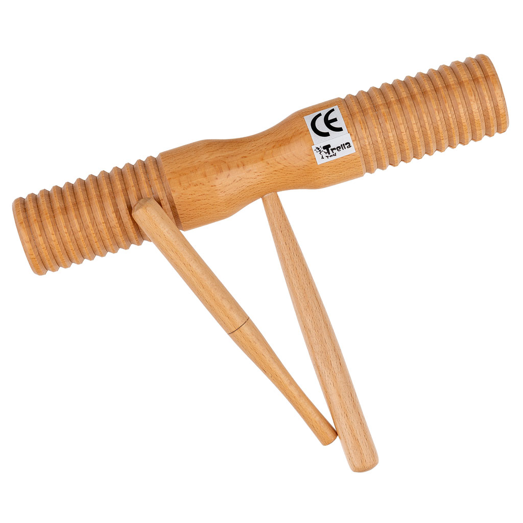 TrellaTon® Röhrenholz-Trommel, geriffelt, inkl. Scraper