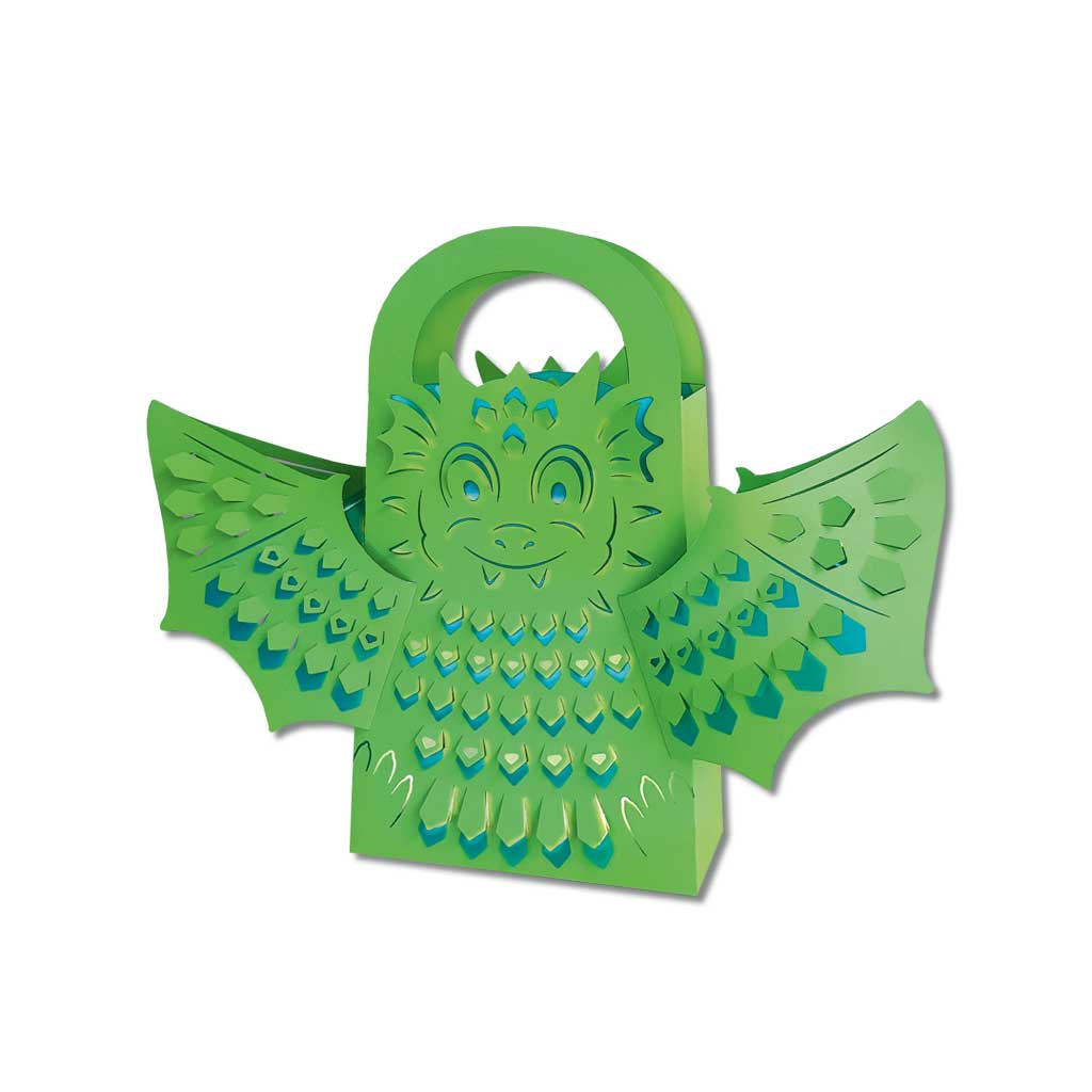 Leucht-Tasche mit 3D-Struktur, Motiv: Drache