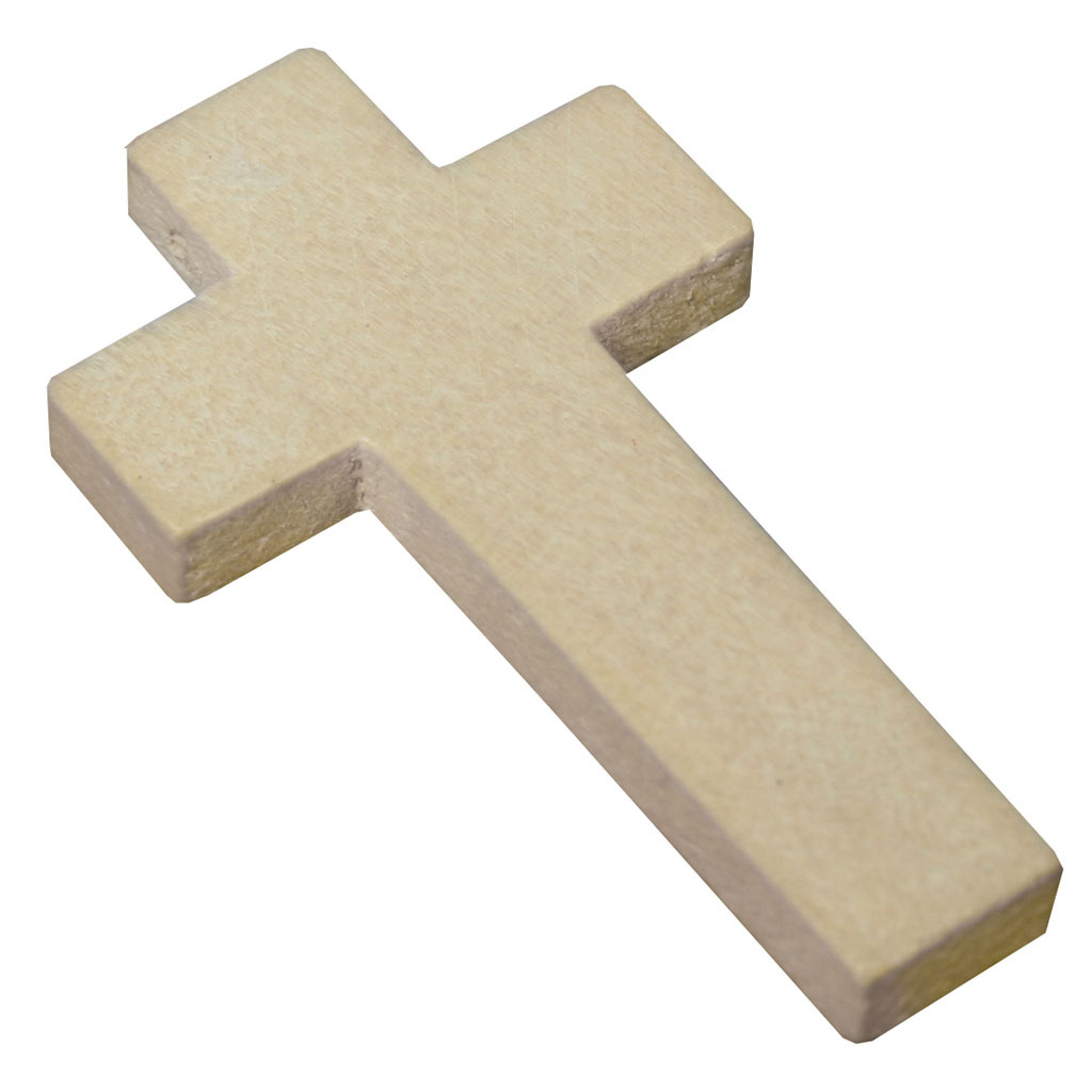 Holzkreuze, 10 Stück, blanko, mit Bohrloch
