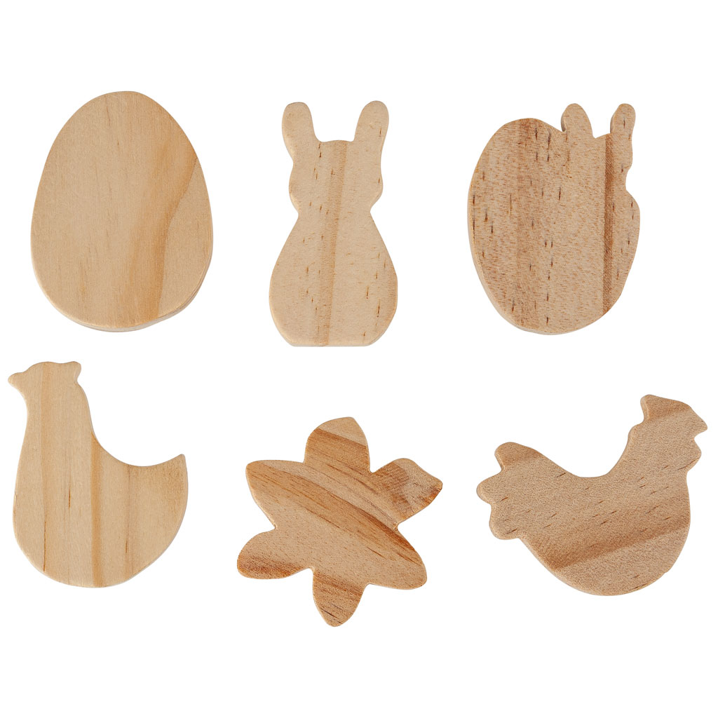 Holzfiguren aus Massivholz, 48 Stück Holzfiguren aus Massivholz, 48 Stück