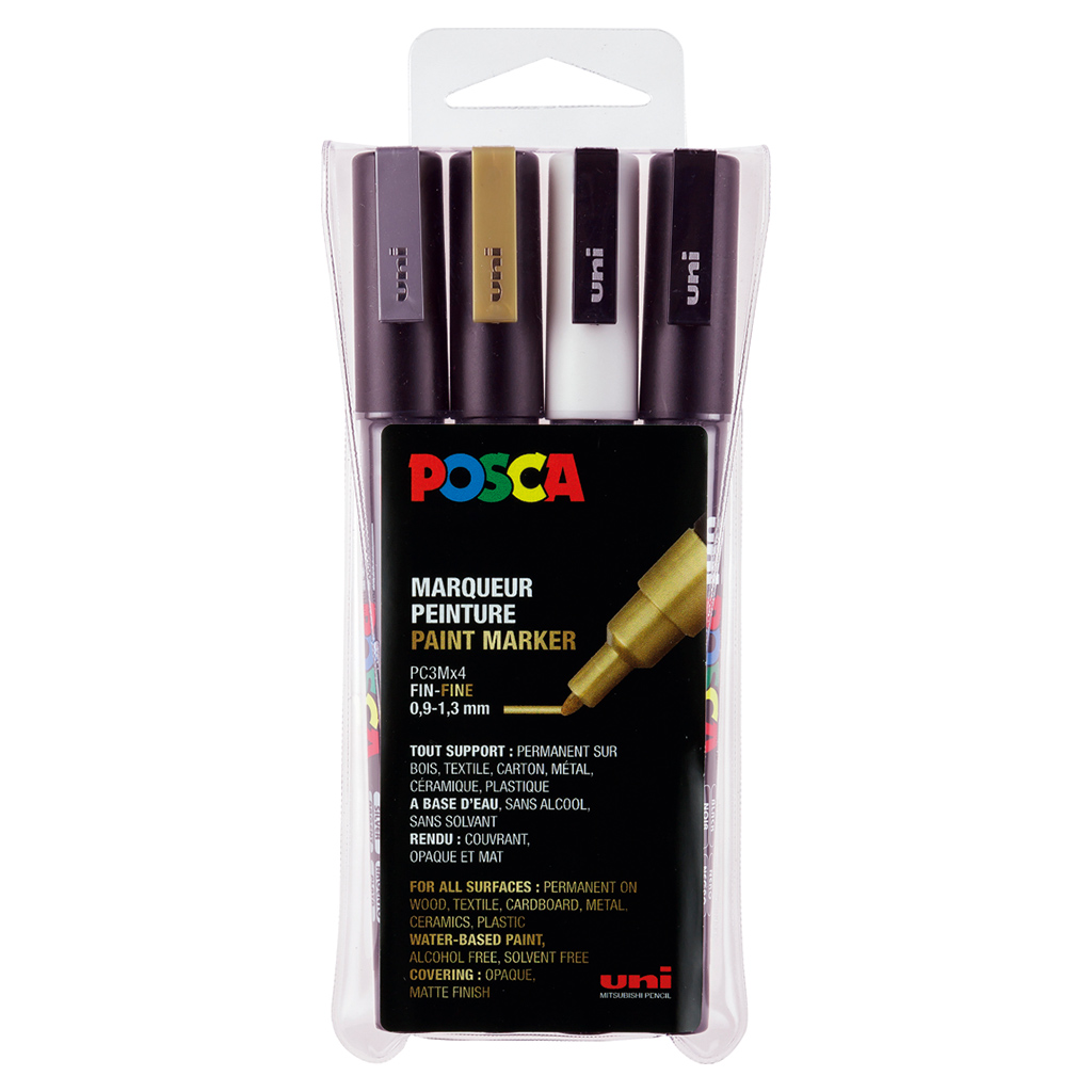 POSCA Metallic-Stifte, 4er-Set-Bild Auf diesem Bild ist das Produkt mit der Art.Nr.: W-93694 zu sehen