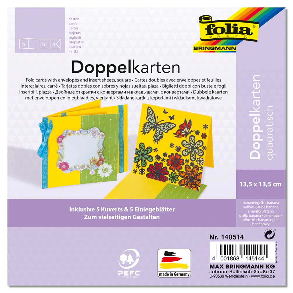 Passepartout-Karten, quadratische Stanzung, 5 Stück