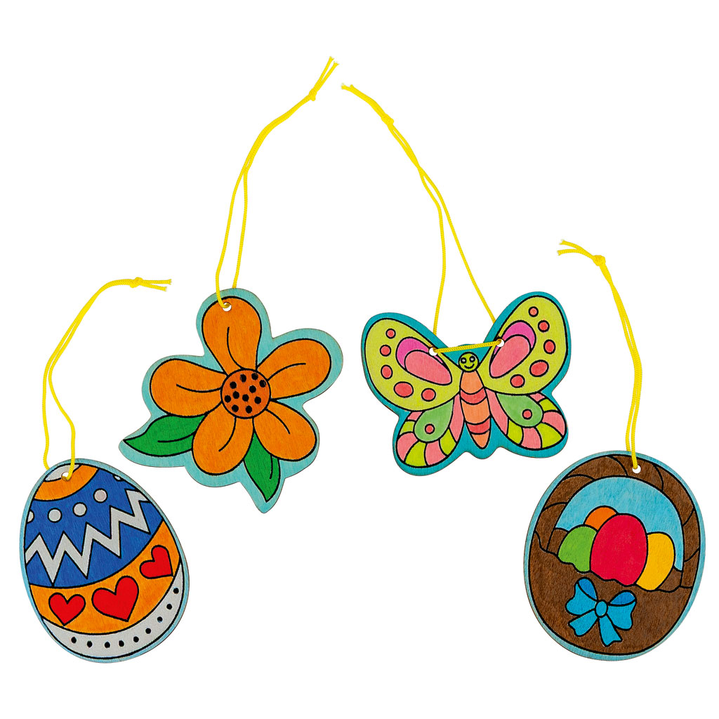 Osteranhänger aus Holz, blanko, 12er-Set