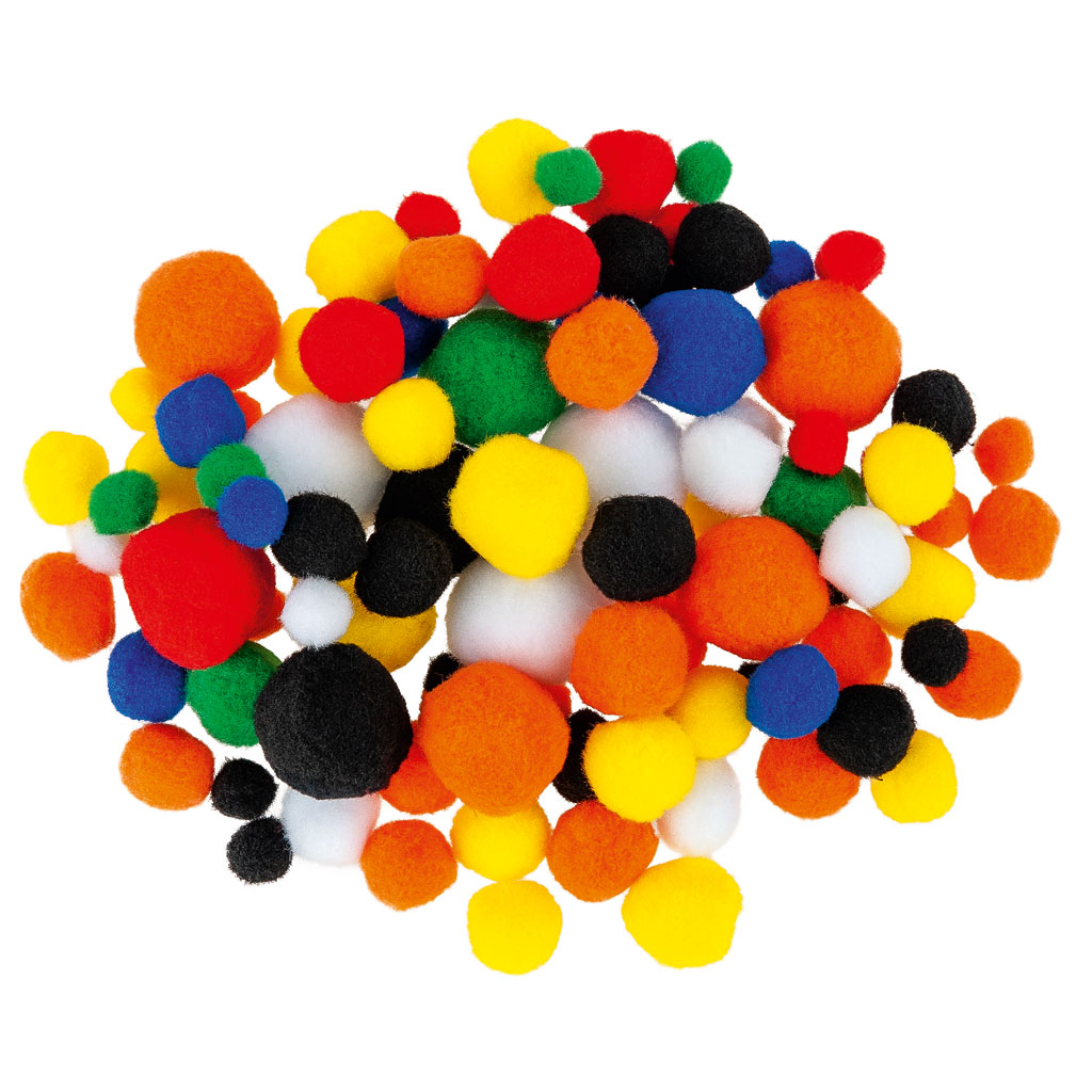 Bastelset, Pompons, Perlen, Filzteile und Chenille-Draht