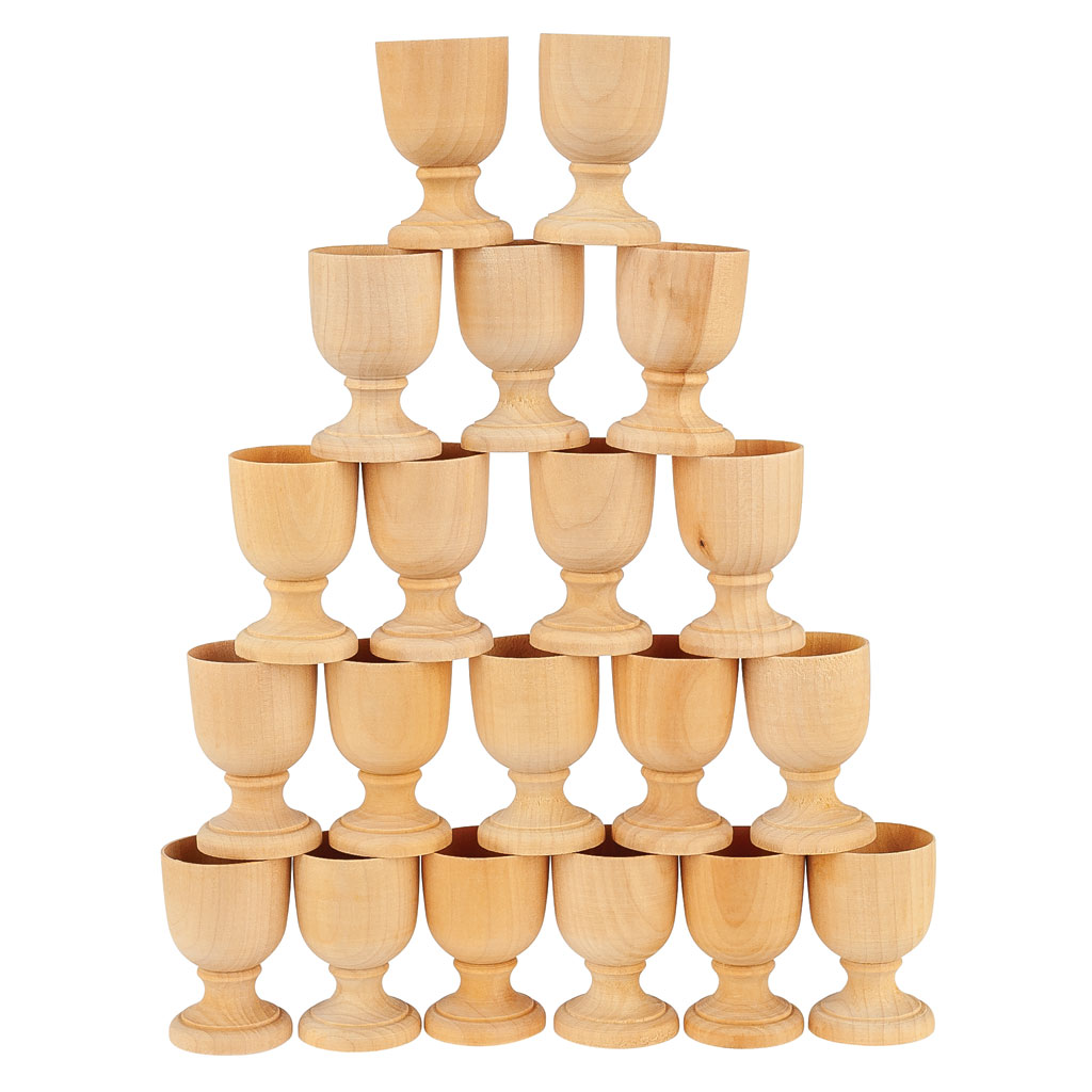 Holzeierbecher, blanko, 20 Stück
