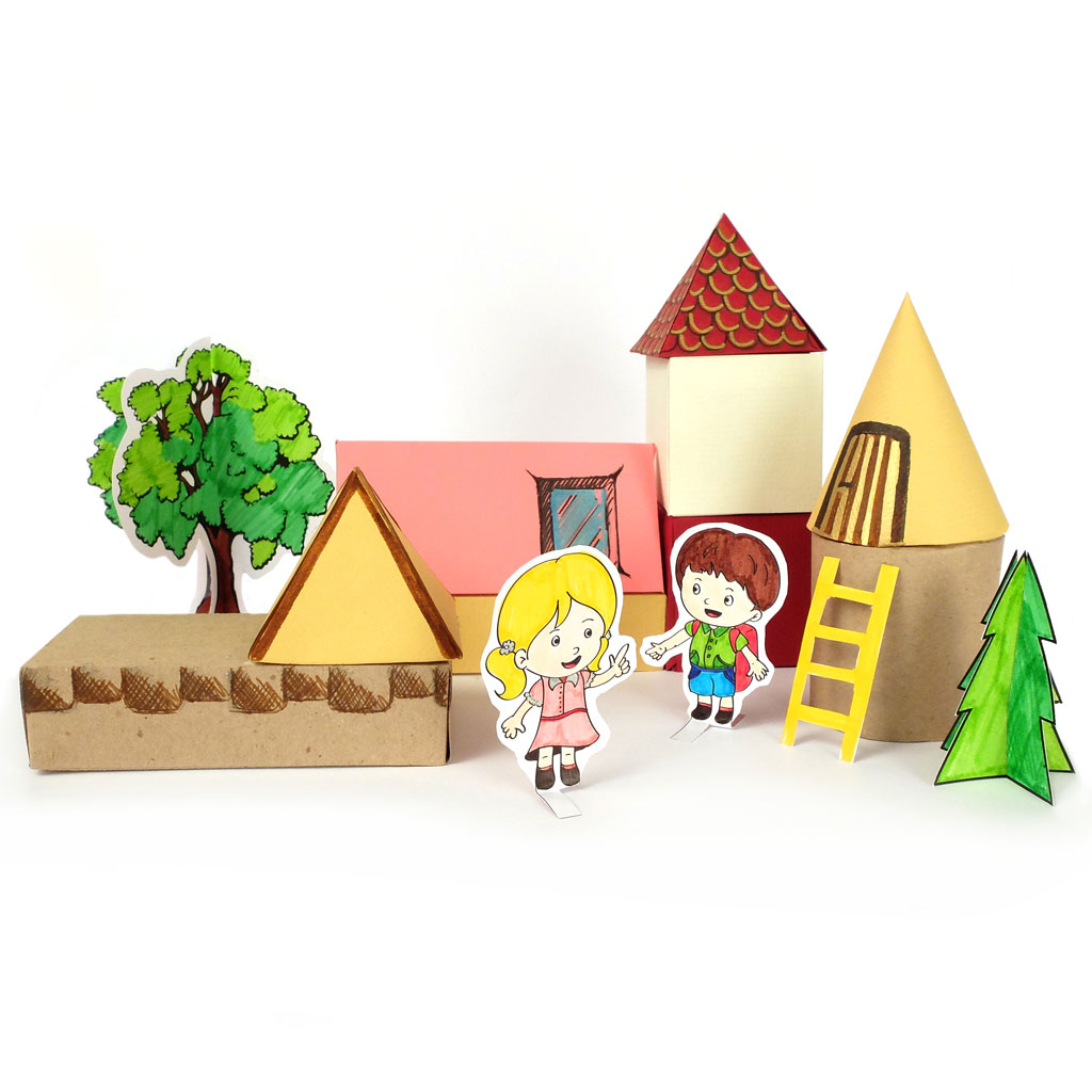 3D-Dorf, blanko, inkl. Figuren