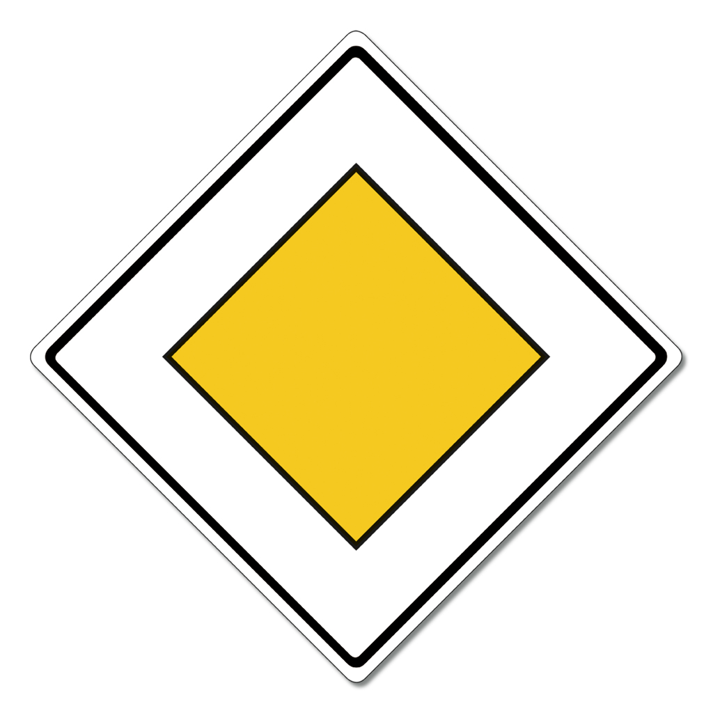 Großes Straßenverkehrsschild Nr. 306