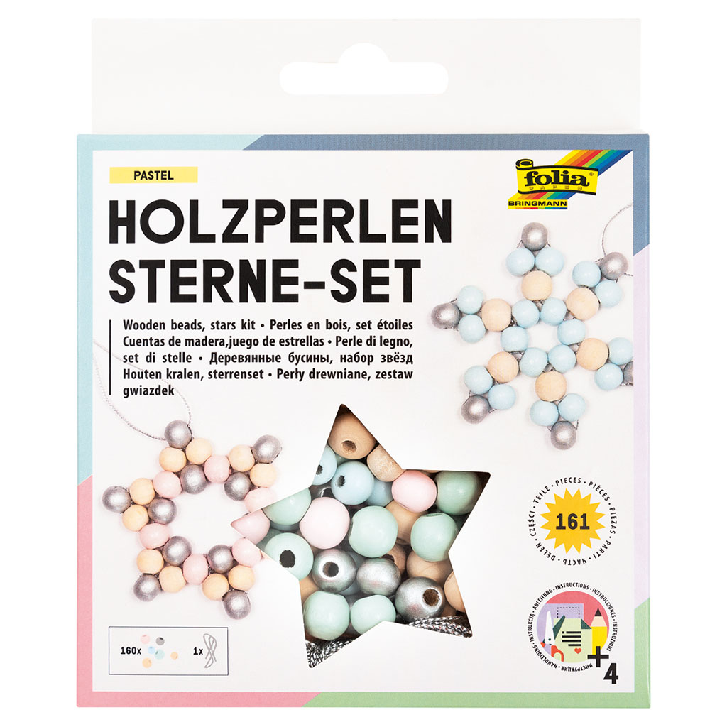Folia® Holzperlen Sterne-Set