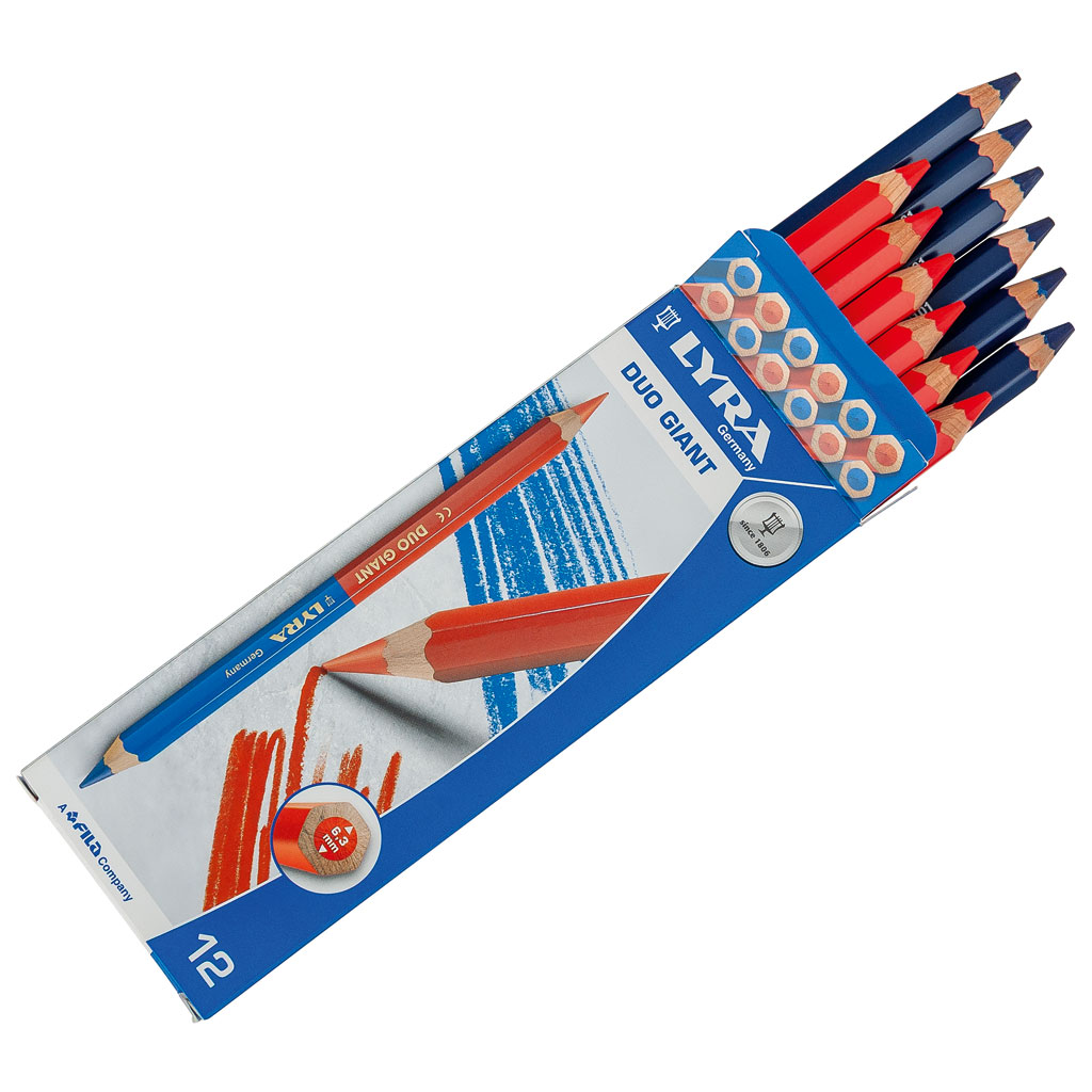 12er-Set Zweifarbstifte in Rot & Blau