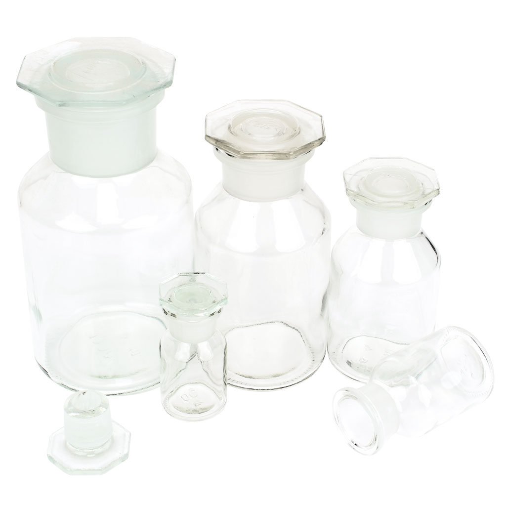 Steilbrustflaschen, Klarglas, Weithals