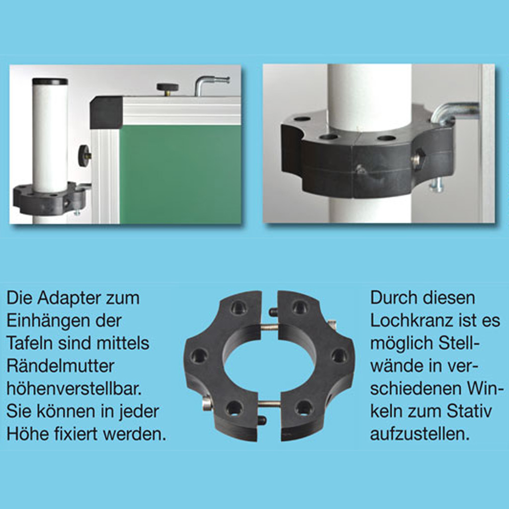 Sparset Fahrbare Tafel, weiß