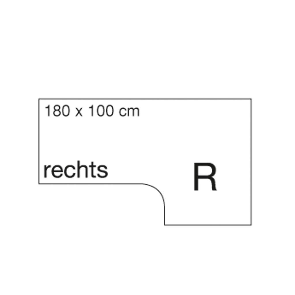 L-Fuß-Schreibtisch, Ecke rechts