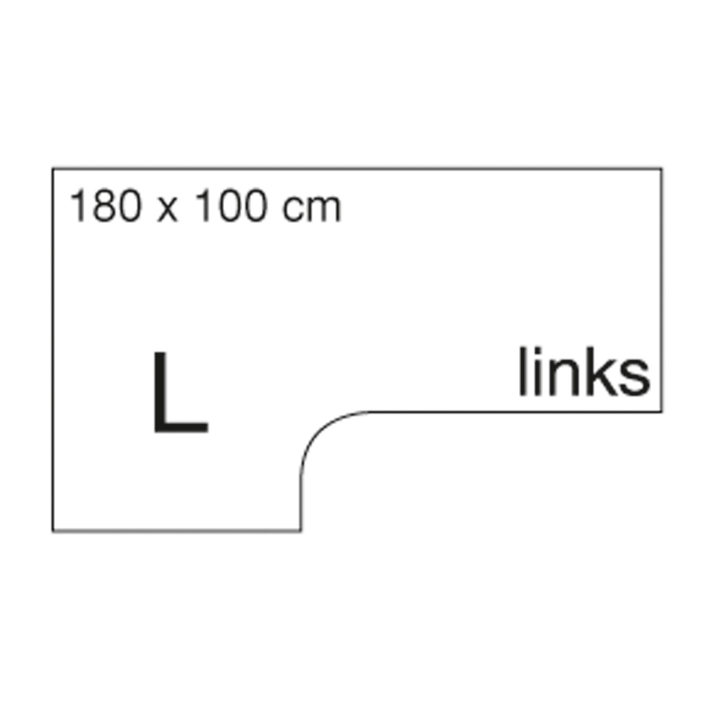 L-Fuß-Schreibtisch, Ecke links