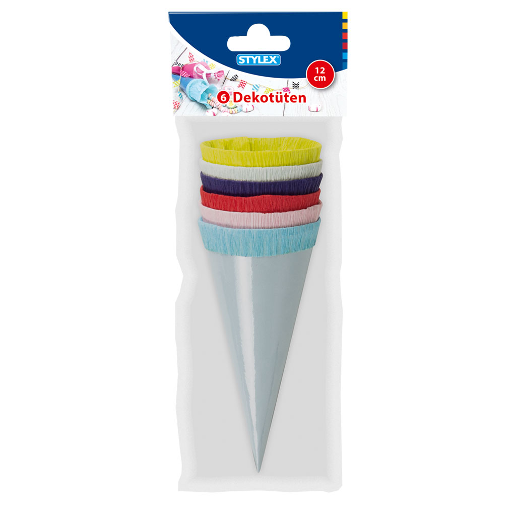 tempdeko_schultueten_6_stueck_wiemann_lehrmittel_93303 6 Mini Schultüten
