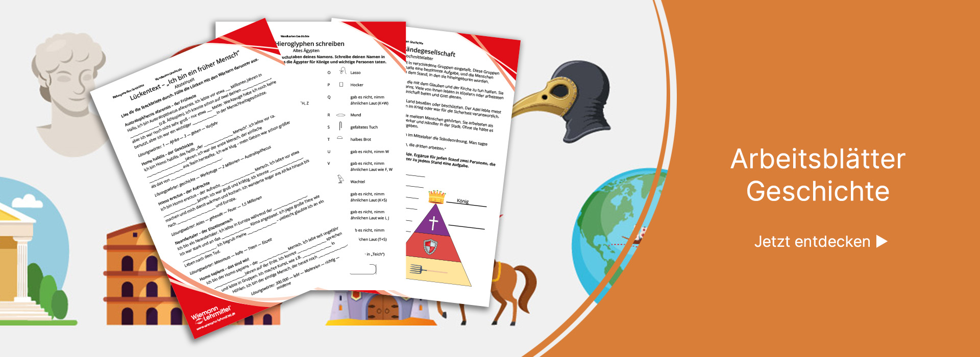 Arbeitsblätter für den Geschichtsunterricht