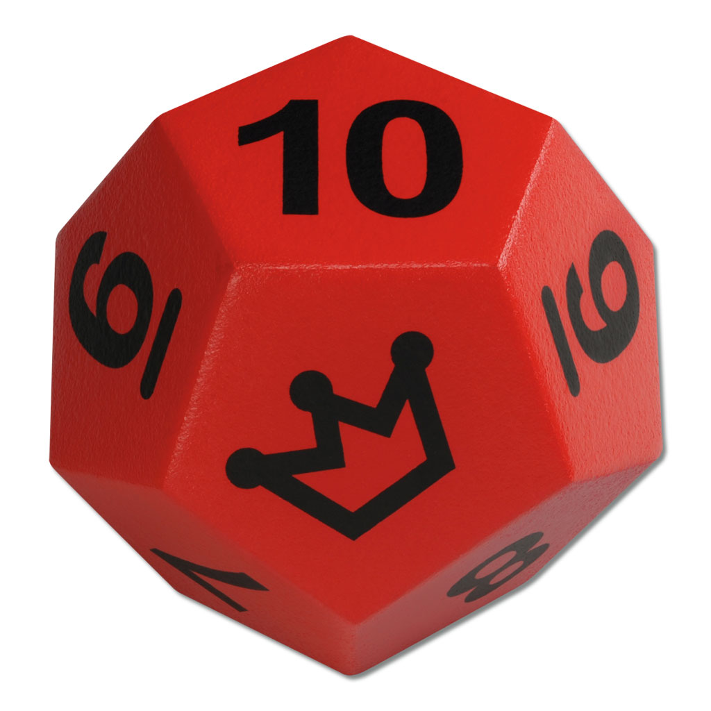 12-flächiger Zahlenwürfel aus Schaumstoff, 0–10 und Joker, beschichtet