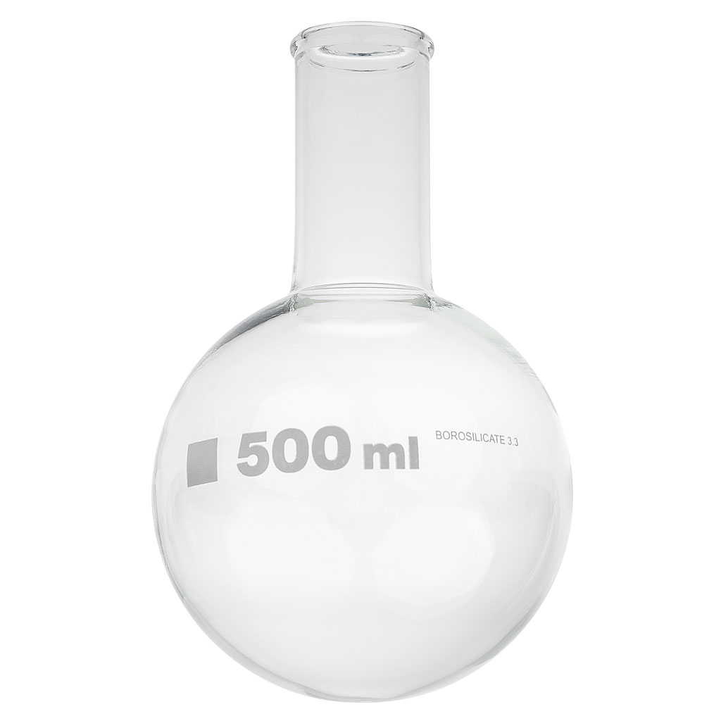 Rundkolben, Enghals, Borosilikatglas 3.3