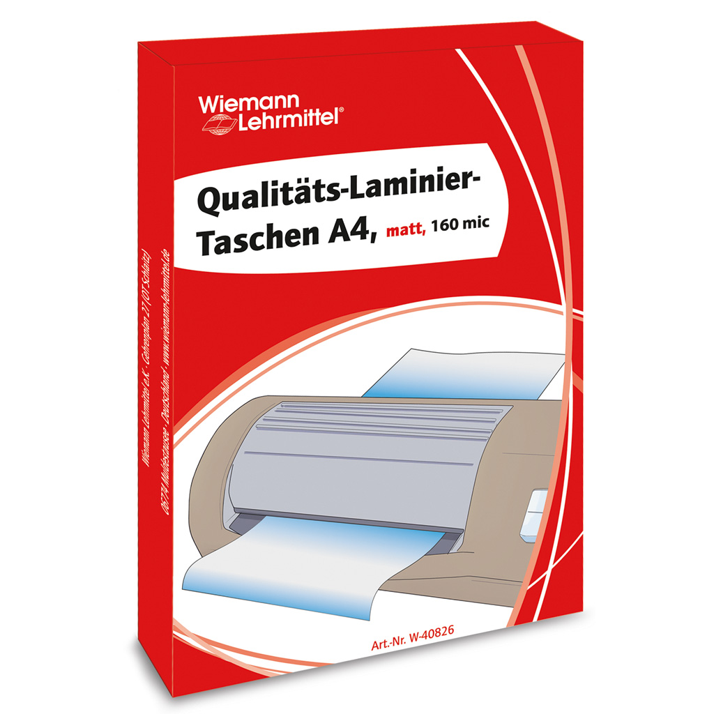 Laminiertaschen DIN A4, matt, mit runden Ecken