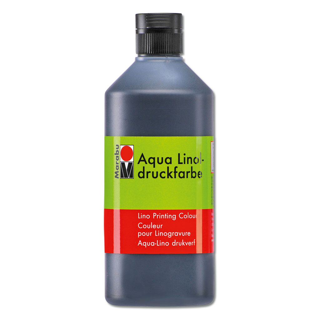 Marabu Aqua Linoldruckfarbe, Schwarz, 500 ml