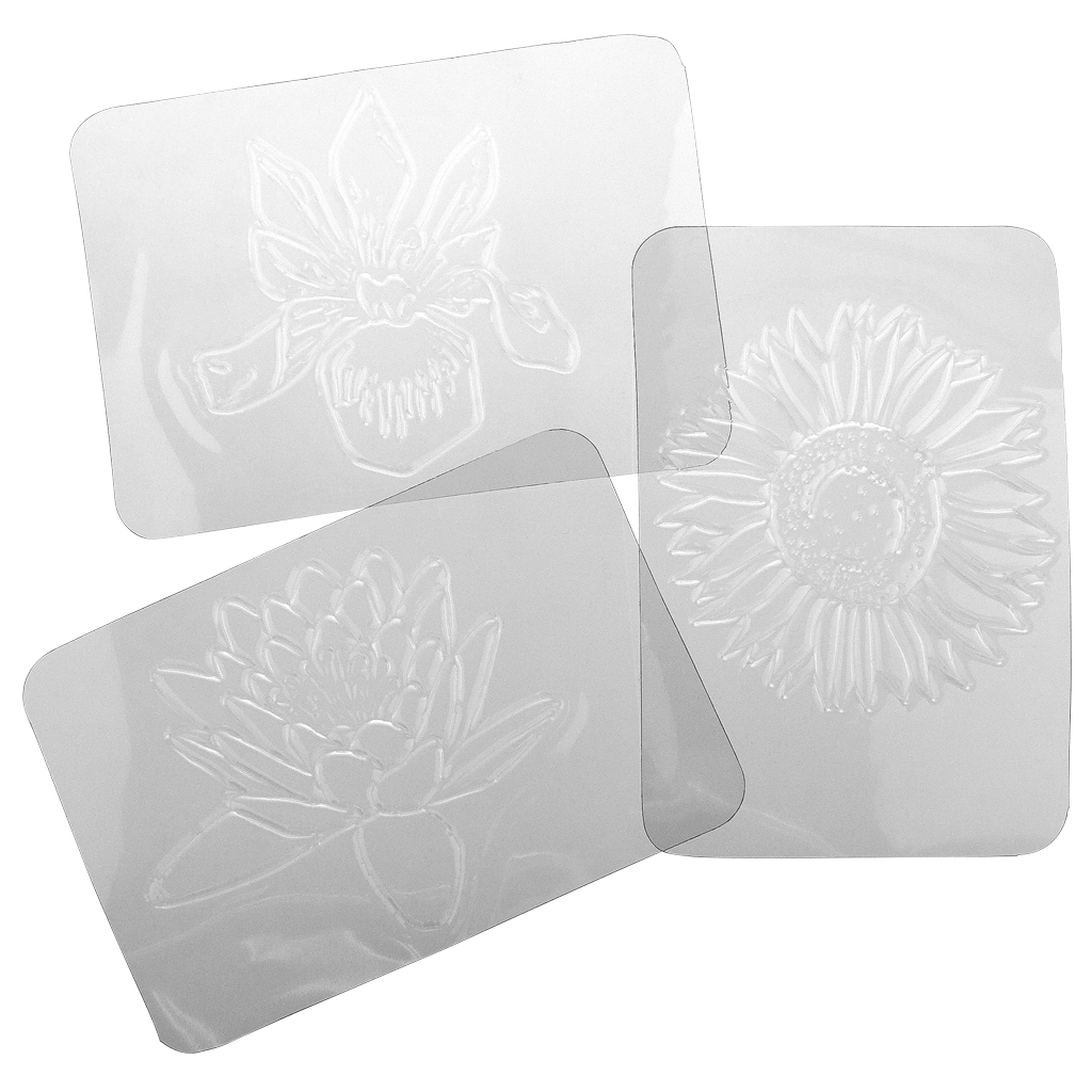 Rubbelplatten Blumen, 16 Stück