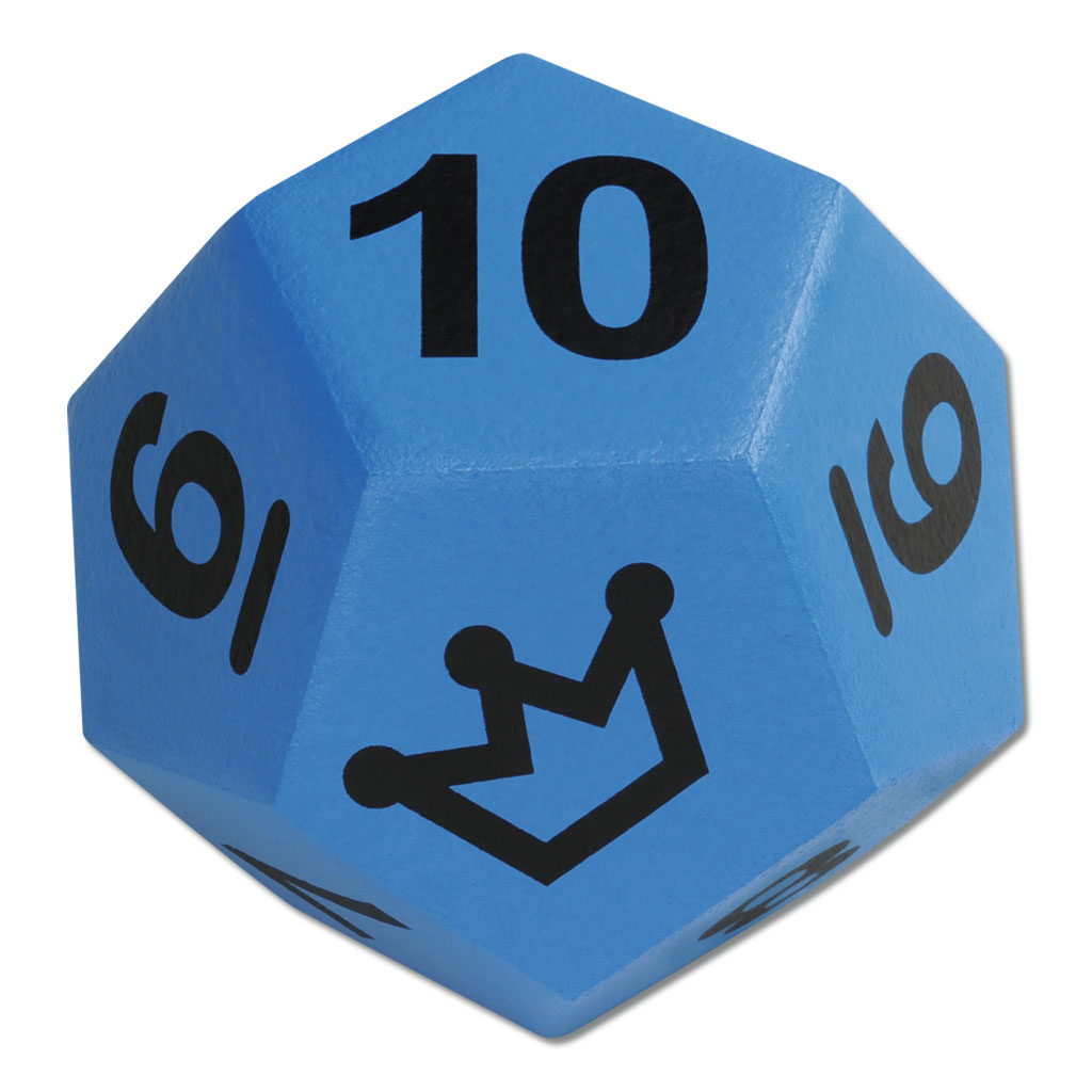 12-flächiger Zahlenwürfel aus Schaumstoff, 0–10 und Joker, beschichtet