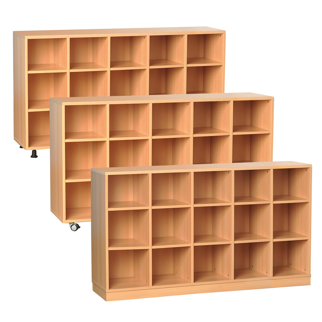 Modulus® Klassenzimmer-Regal, 5-reihig, fahrbar oder feststehend