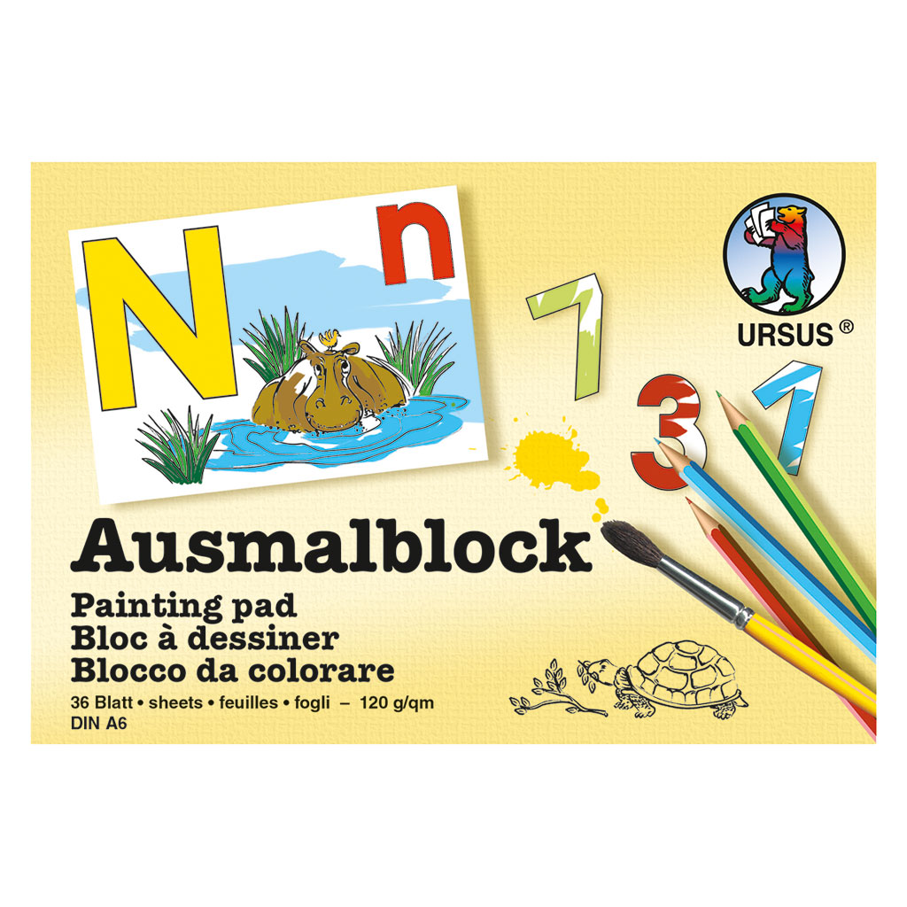 Ausmalblock Buchstaben und Zahlen