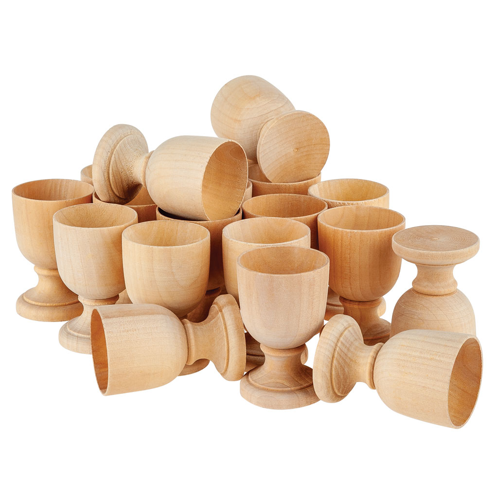 Holzeierbecher, blanko, 20 Stück