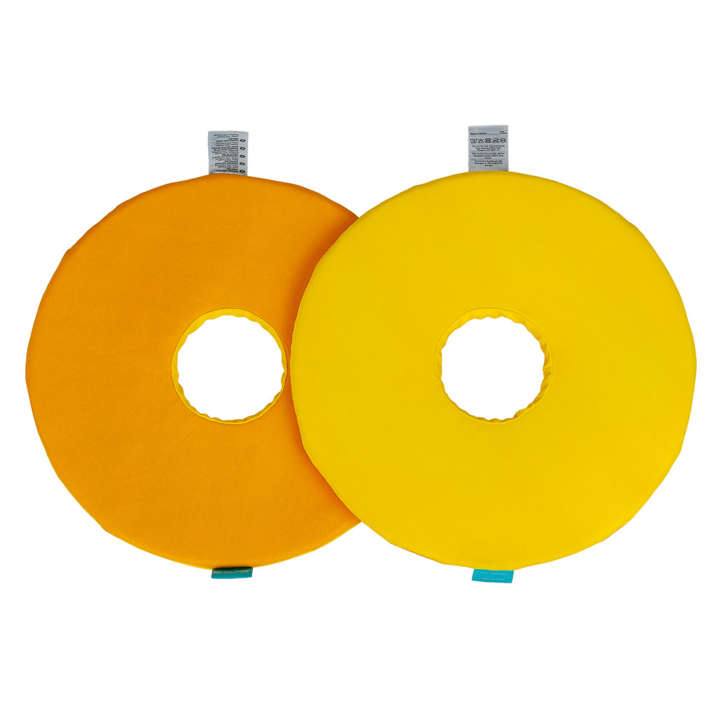 Kissenwagen mit bunten Sitzkissen, Rund