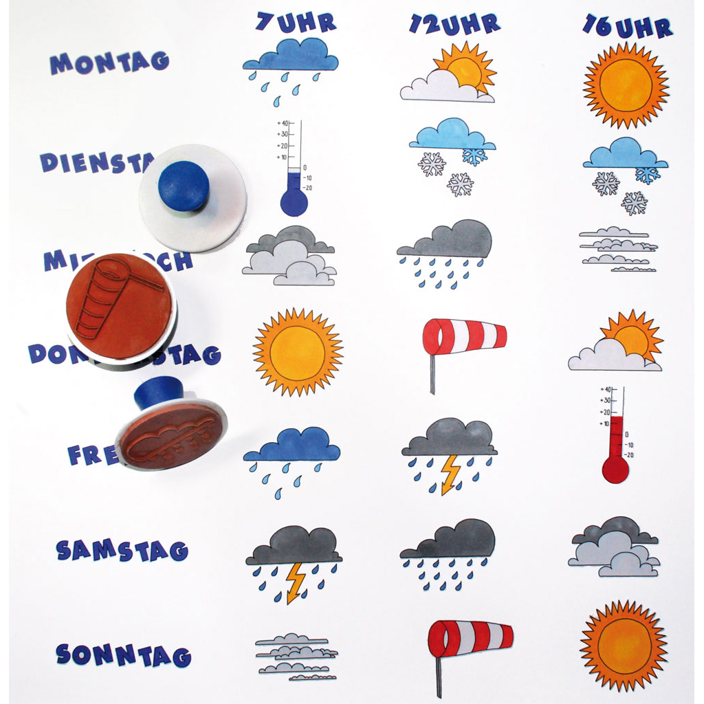 10 Wetter-Stempel im Set