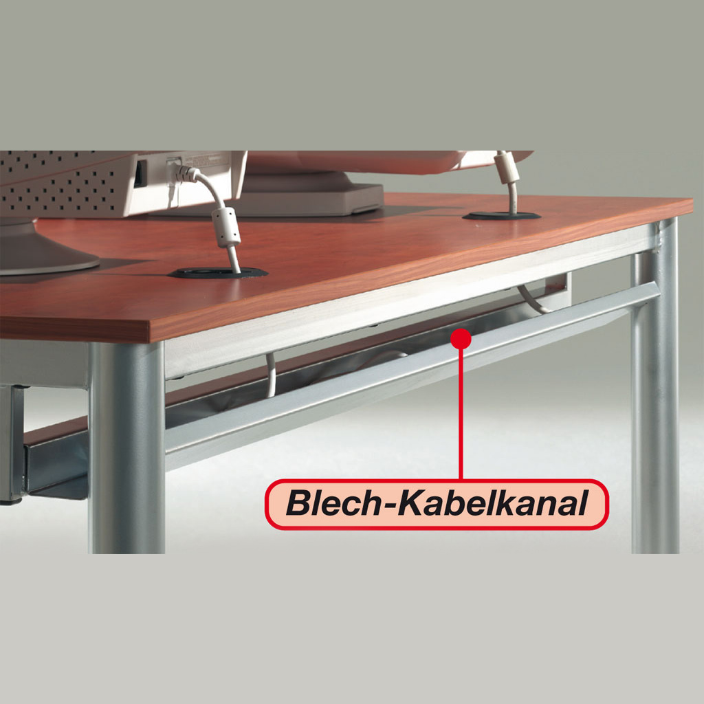 EDV-Tisch EBR mit Blech-Kabelkanal