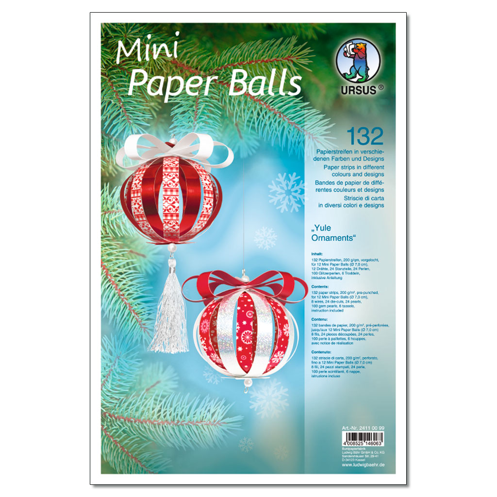 Mini Paper Balls - rot/weiß