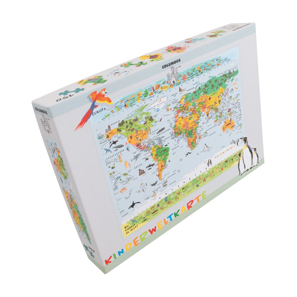 Die Kinderweltkarte als Puzzle, 150 Teile