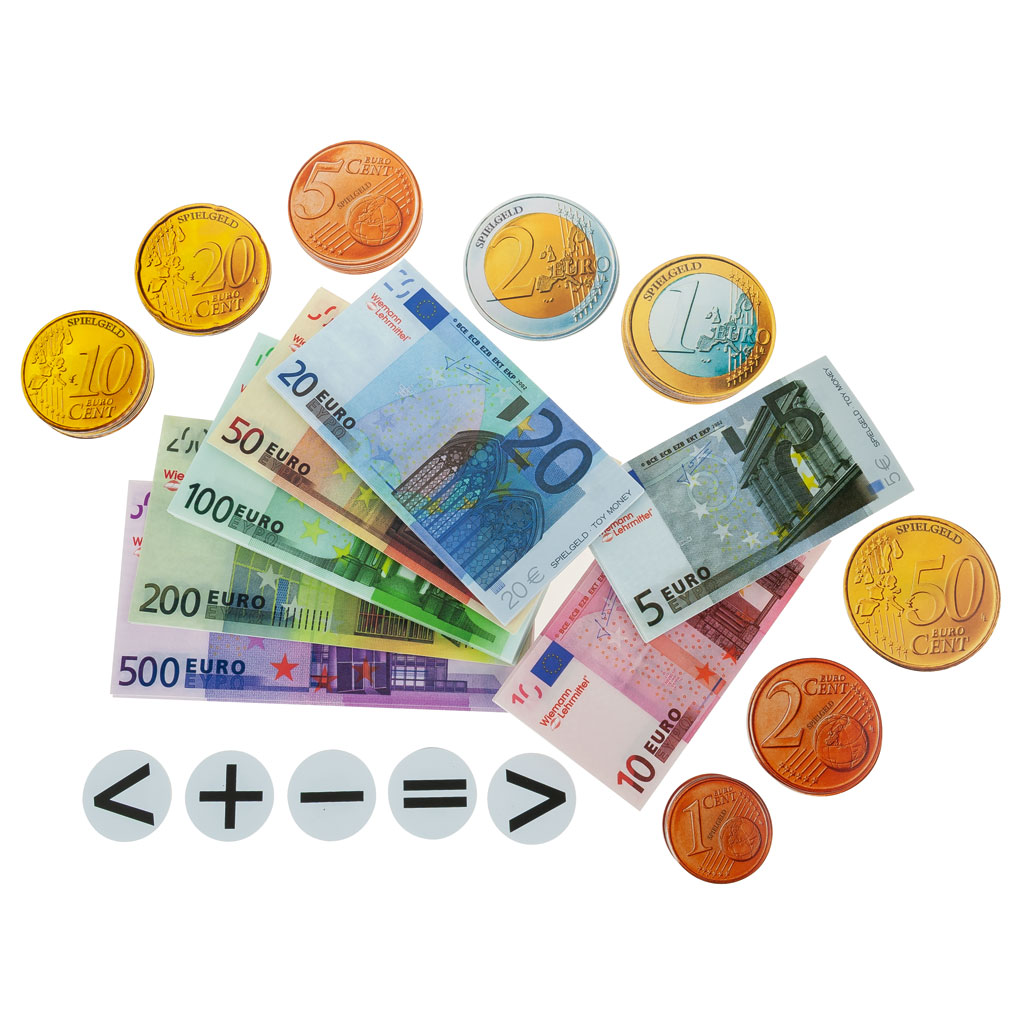 Euro-Rechengeld im Plastiketui