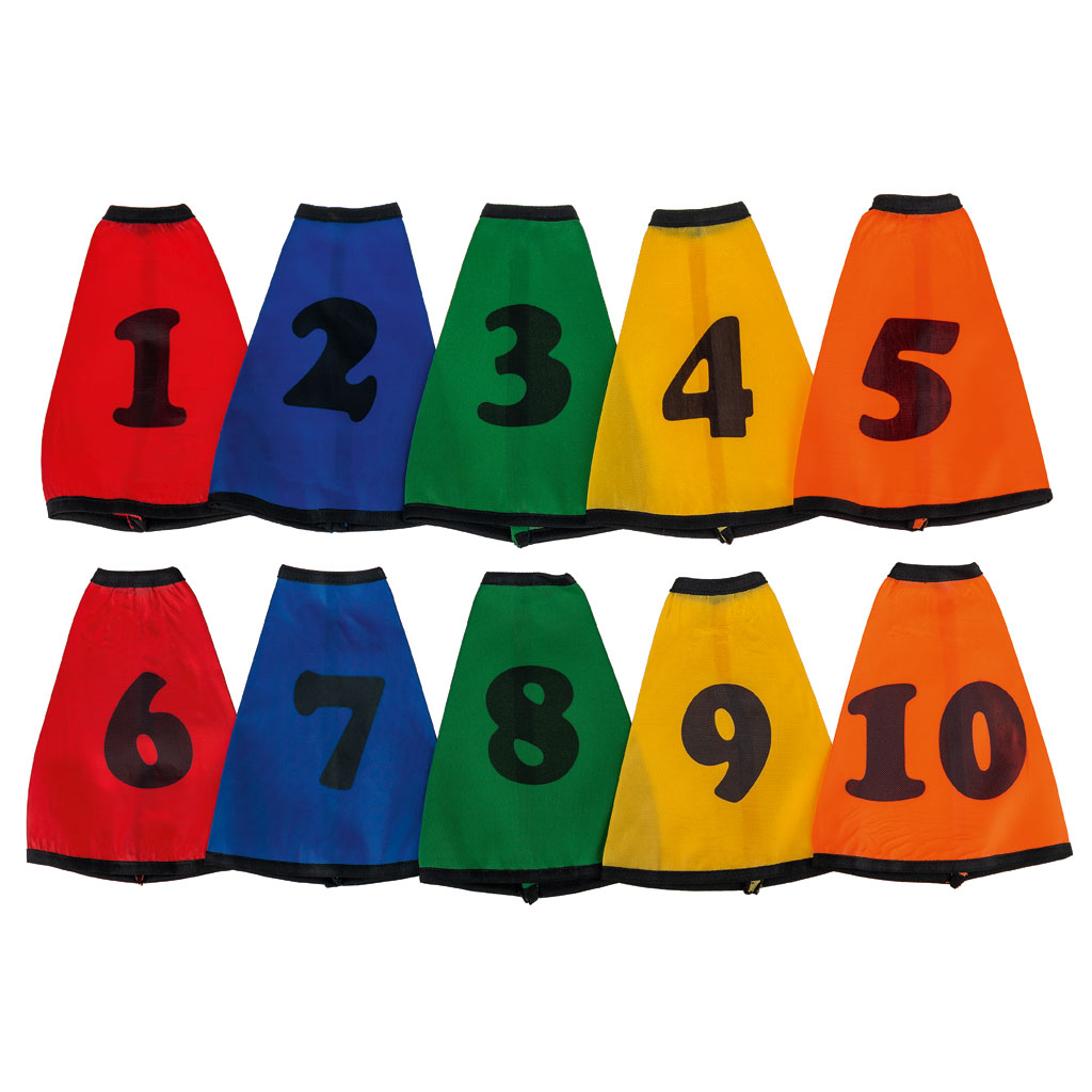 Zahlenhauben für Markierungskegel 1–10