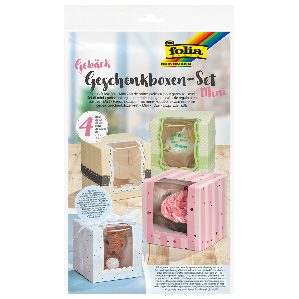 Geschenkboxen-Set, 4 Stück in 4 Farben