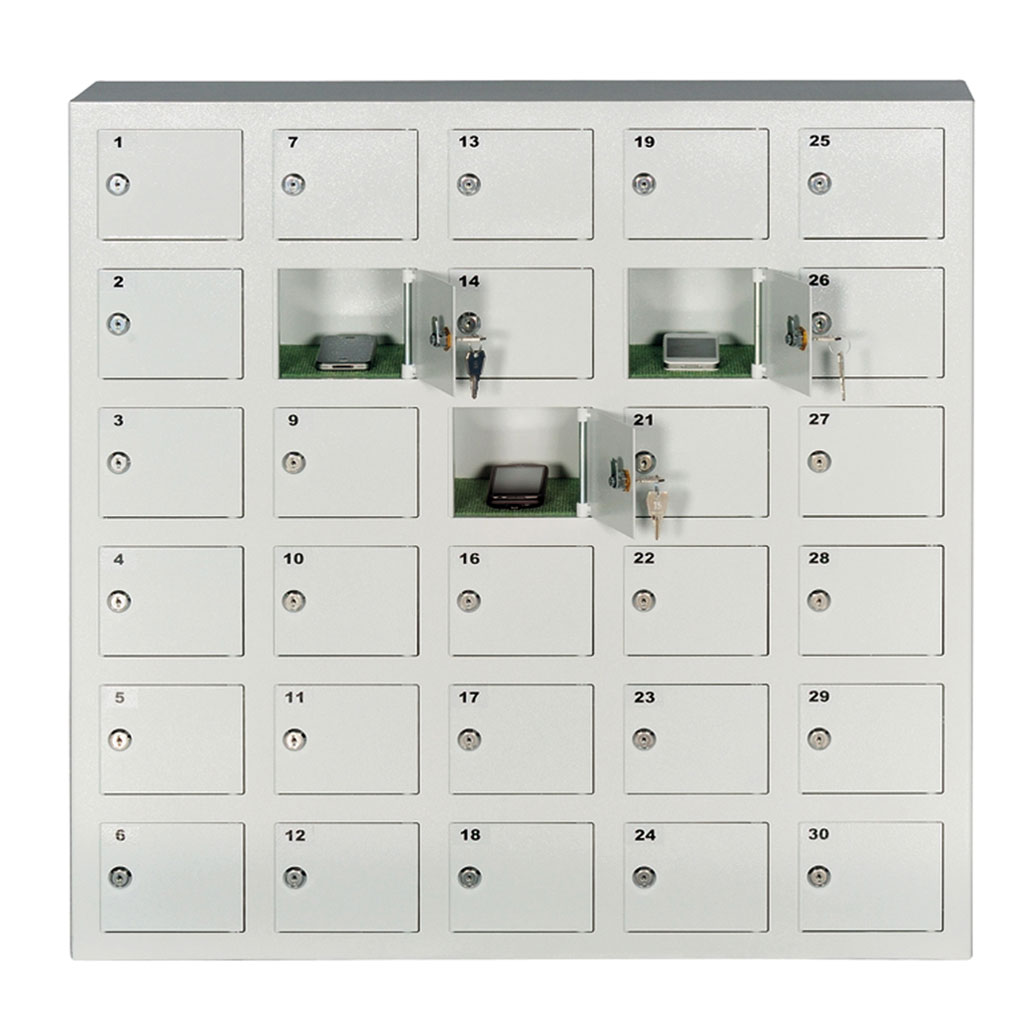 Handyfächerschrank mit 30 Fächern-Bild Auf diesem Bild ist das Produkt mit der Art.Nr.: M-45169 zu sehen