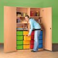 Modulus® Klassenraum-Schrank mit Mittelwand, 16 große Schubladen, 6 Böden, davon 4 verstellbar